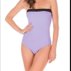 NWOT Marysia Swim Bandeau Bold Strip One-Piece, XS & Small